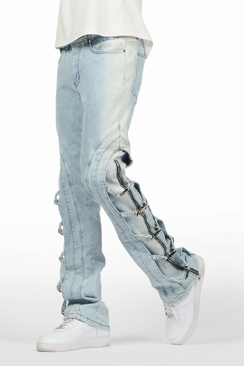Attila Light Blue Stacked Flare Jean