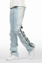 Attila Light Blue Stacked Flare Jean