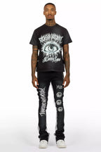 All Seeing Eyes Black T-Shirt/Stacked Flare Track Set
