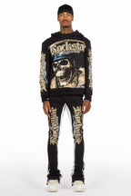 Kyce Black/Beige Hoodie/Super Stacked Track Set