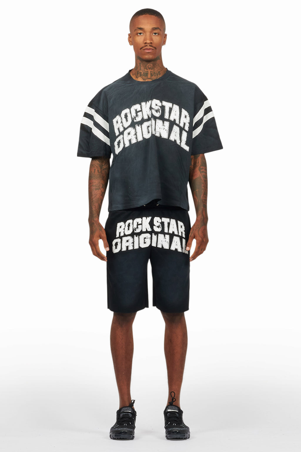 Tumo Black Crop Boxy Tee Short Set