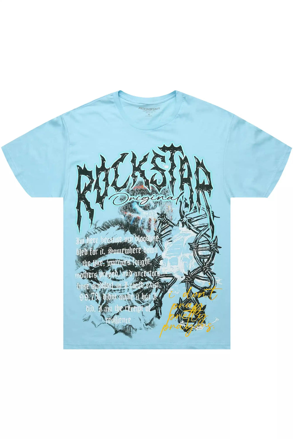 Drai Baby Blue Oversized Graphic T-Shirt