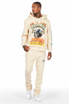 Alistair Beige Slim Fit Track Set