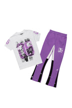 Boys Nova Purple/White T-Shirt Stacked Set