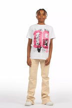 Boys Dag Beige Stacked Flare Jean