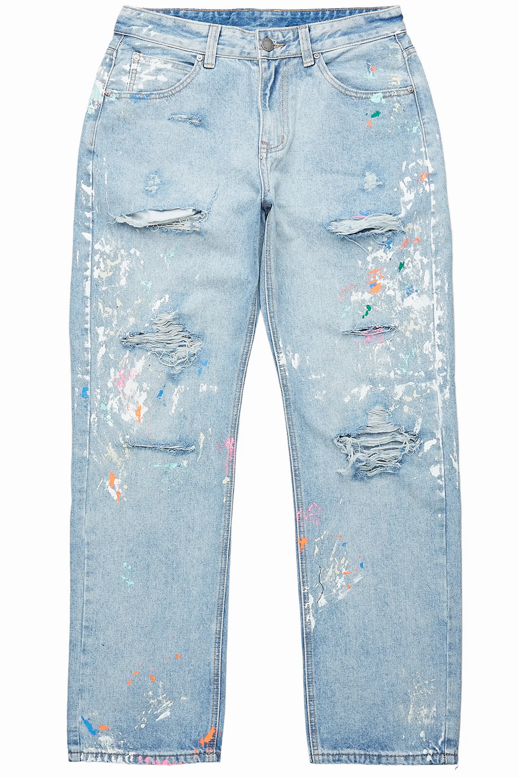 Zasha Light Blue Painter Baggy Jean