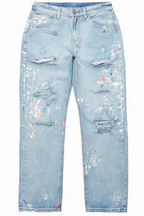 Zasha Light Blue Painter Baggy Jean