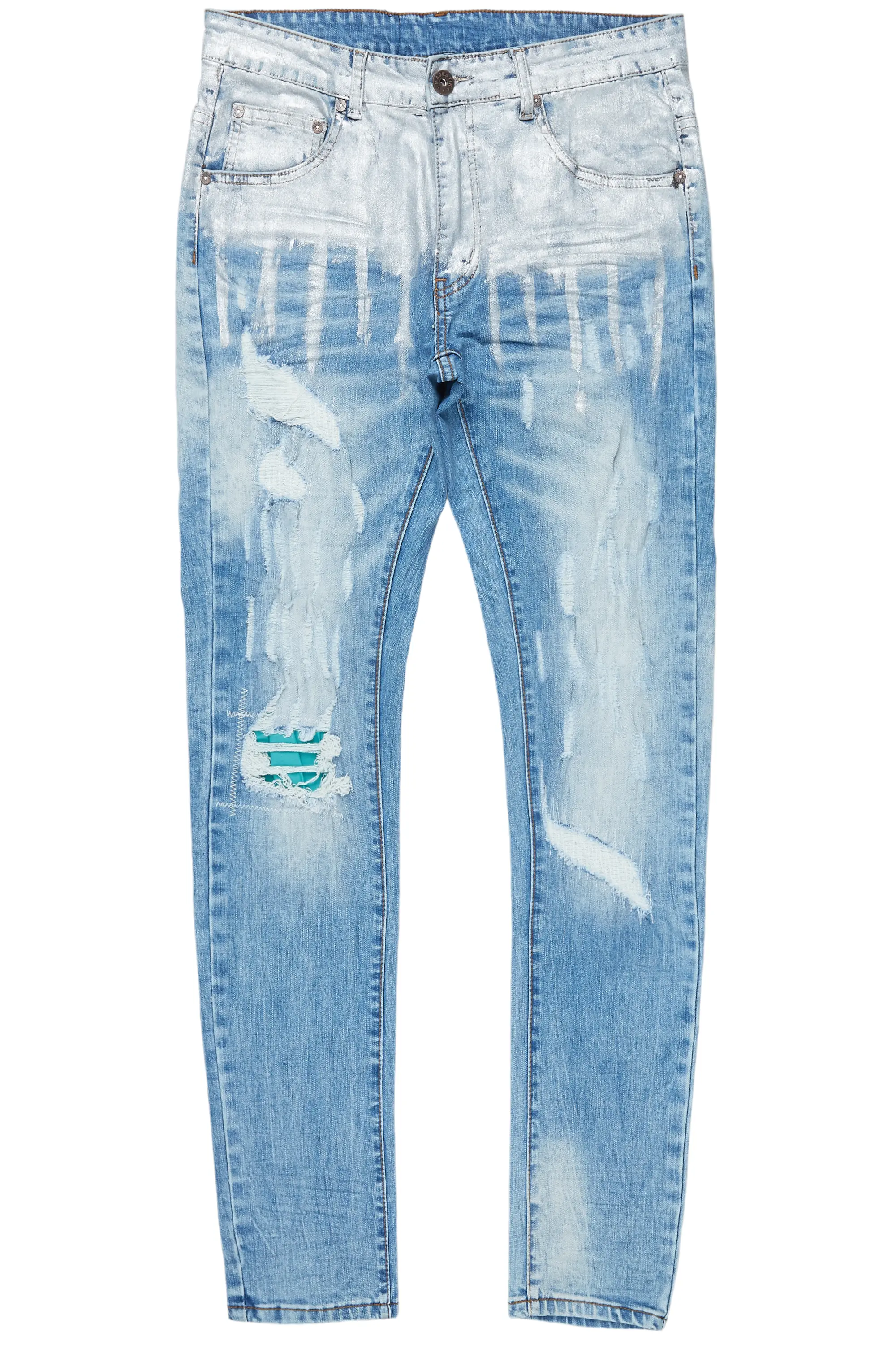 Dakari Light Blue Foil Slim Fit Jean