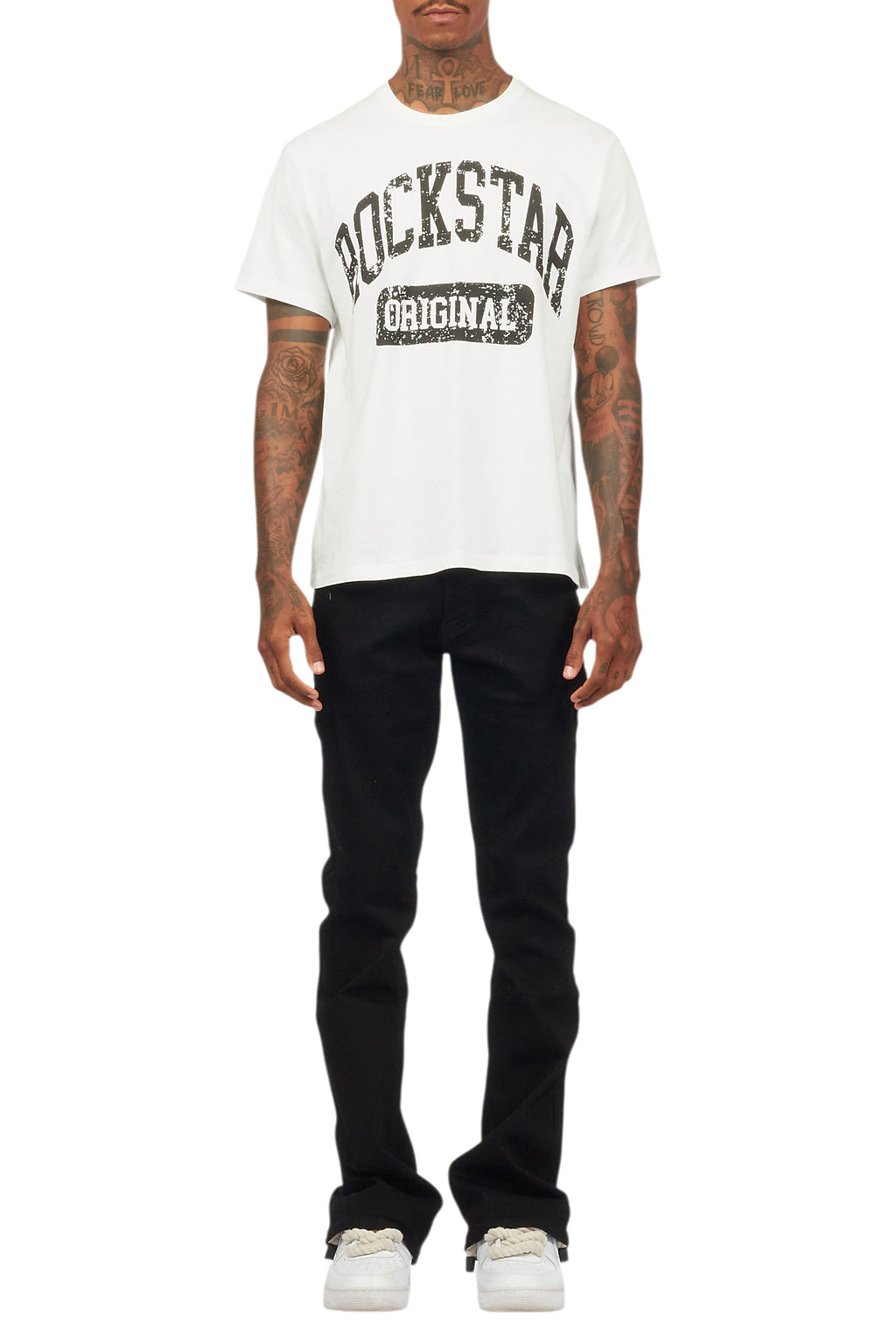 Drick Jet Black Regular Fit Flare Jean