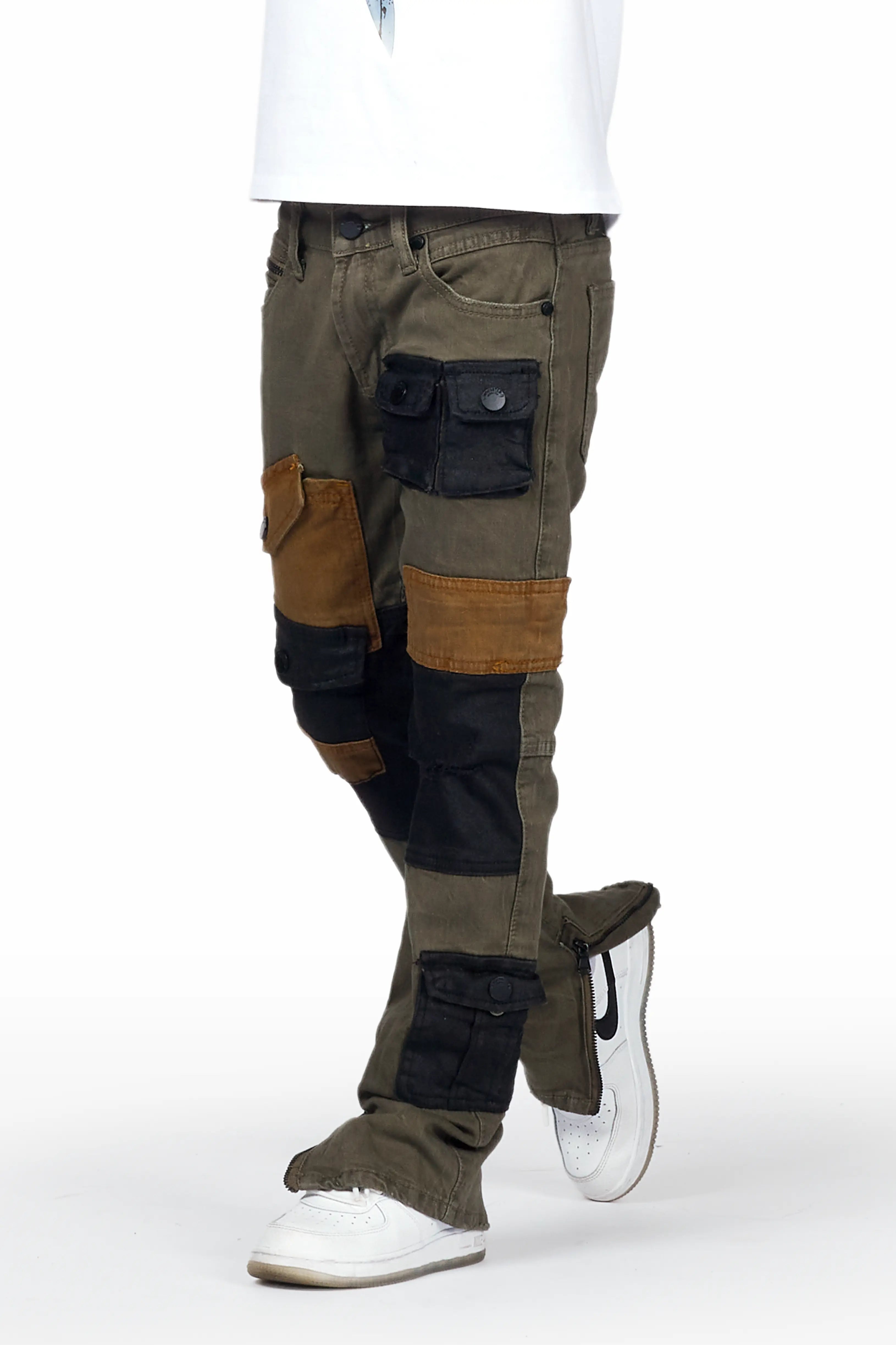 Boys Yasu White T-Shirt/Patch Cargo Jean