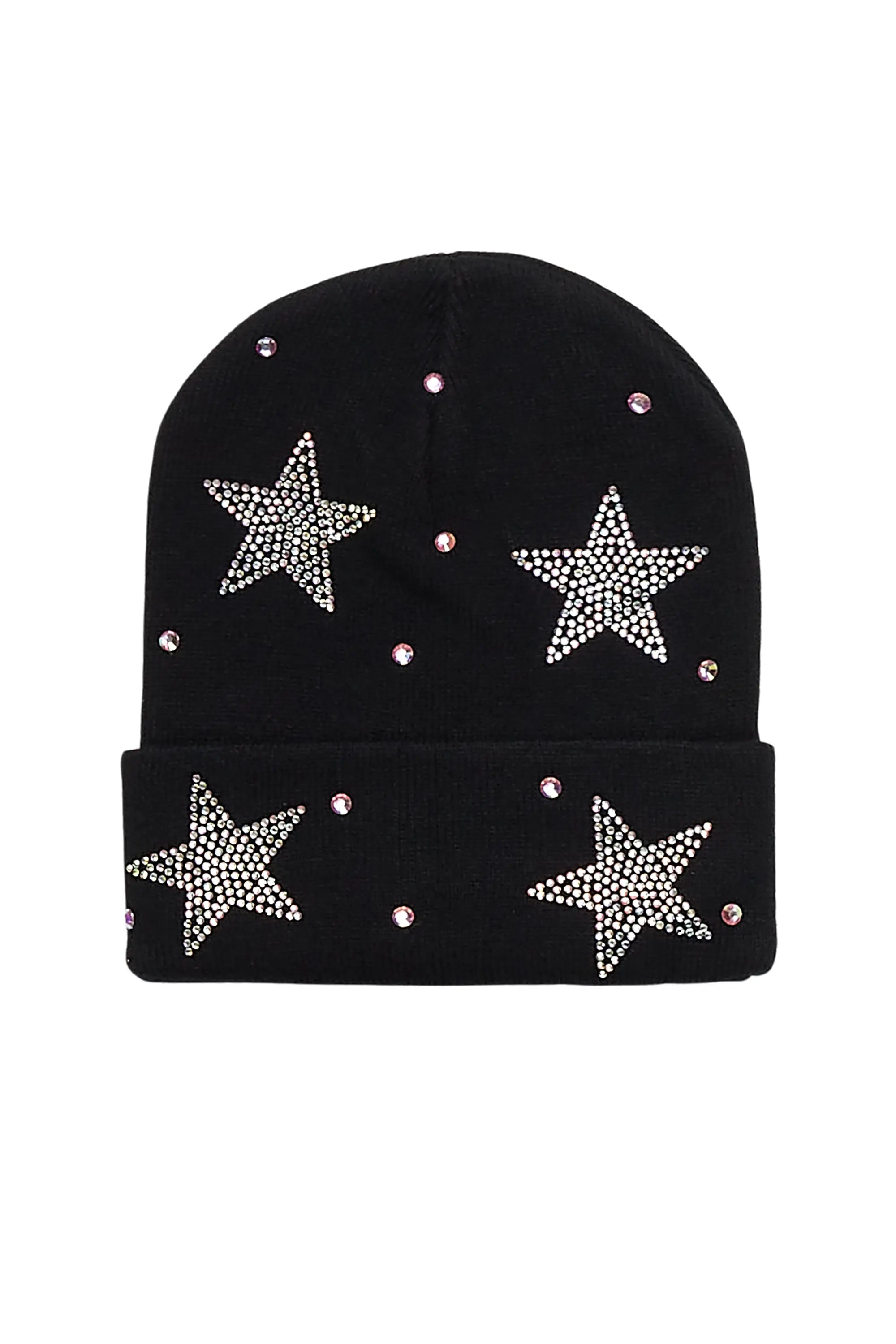 Lanita Black Rhinestone Beanie