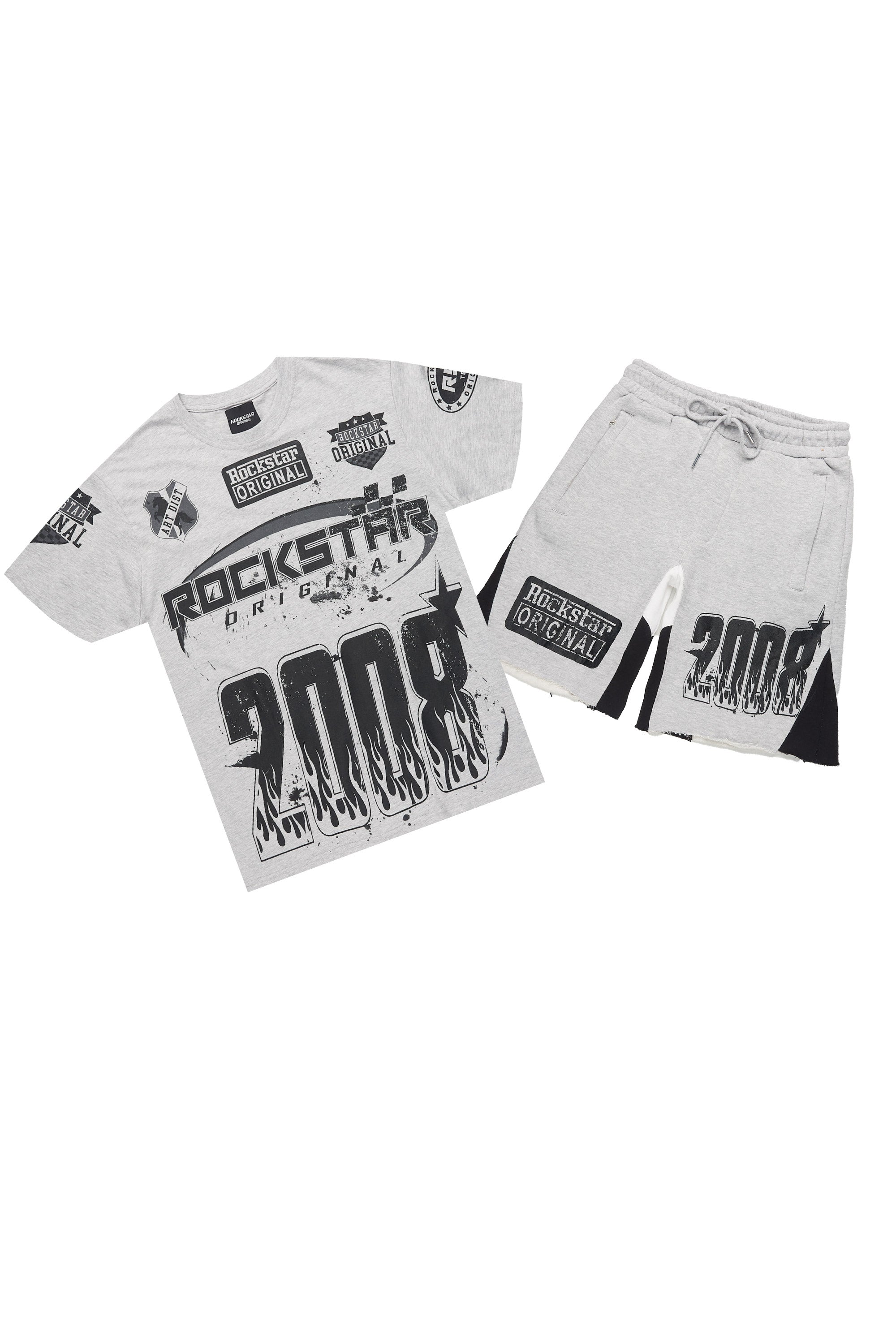 Amos Heather Grey T-Shirt/Short Set