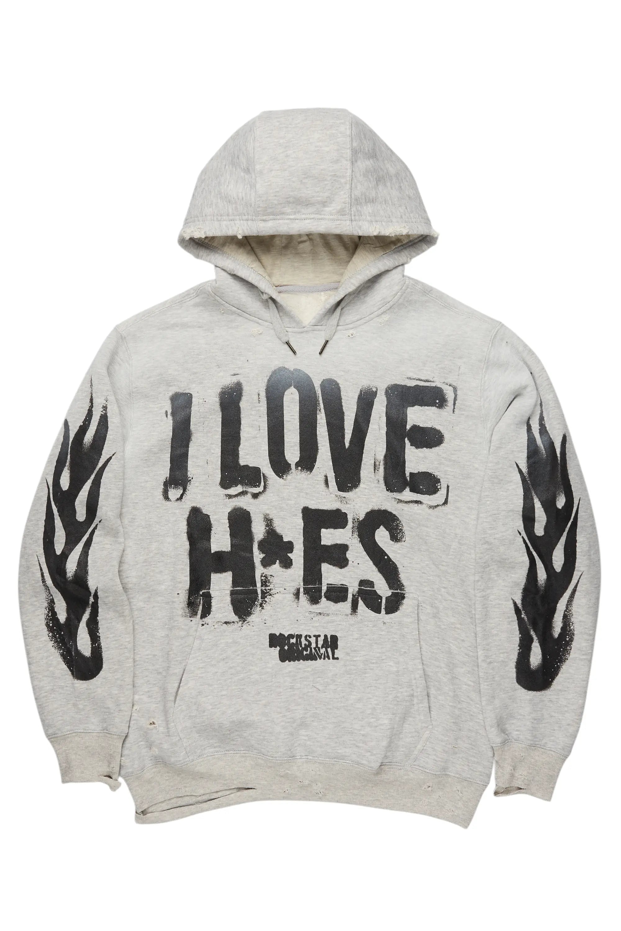 Tanasya Heather Grey Oversized Hoodie