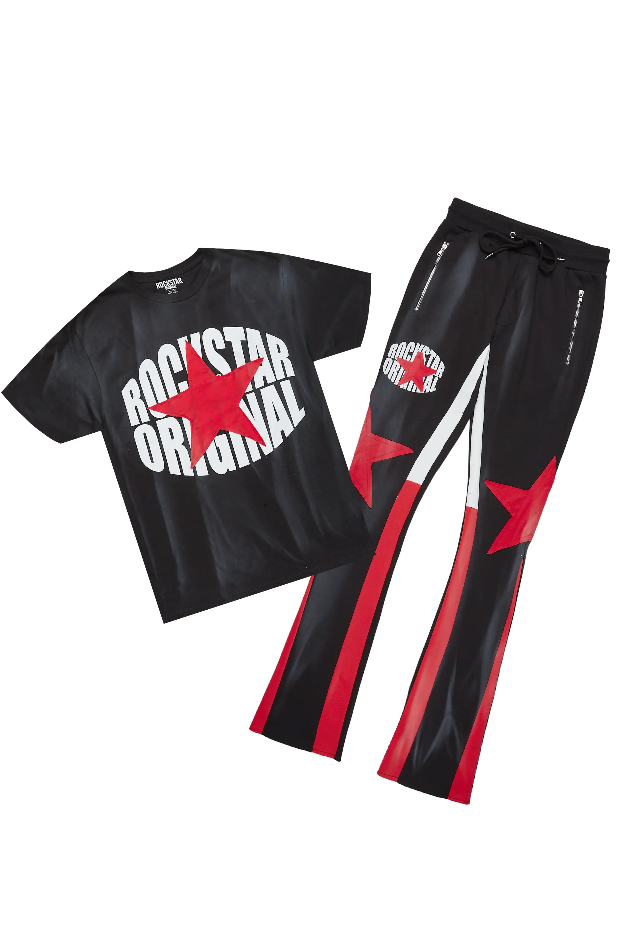 Sarge Vintage Black/Red T-Shirt/Stacked Flare Track Set
