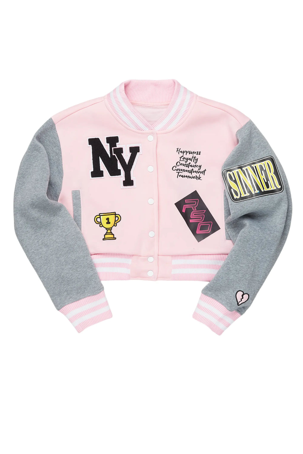 Khadera Pink Varsity Jacket