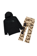 Boys Briggs Black/Camo Stacked Track Set