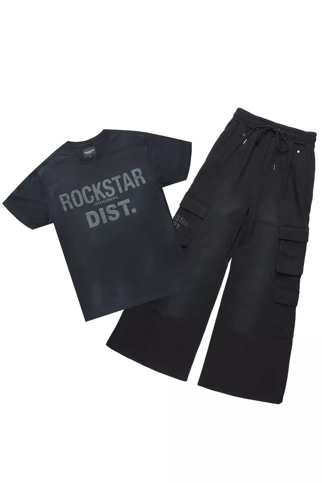 Abilio Black T-Shirt/Baggy Stacked Track Set