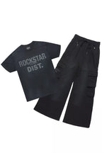 Abilio Black T-Shirt/Baggy Stacked Track Set