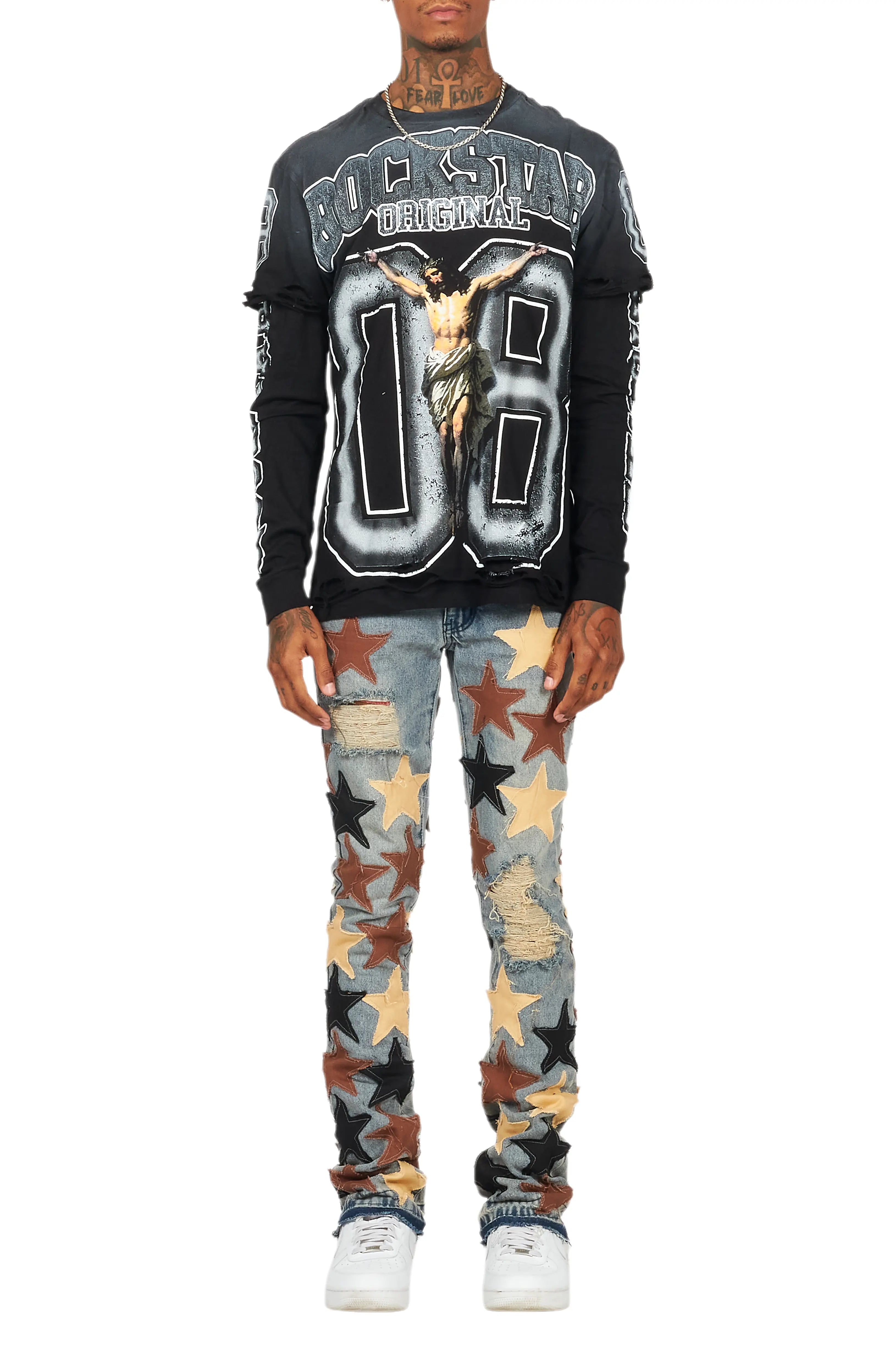 StarLane Tint Stacked Flare Jean