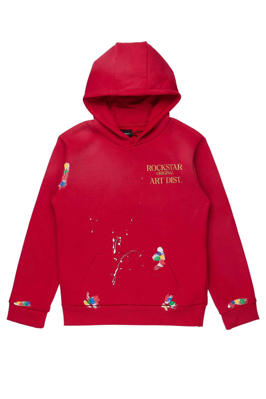 Boys Rockstar Art Dist. Red Graphic Hoodie