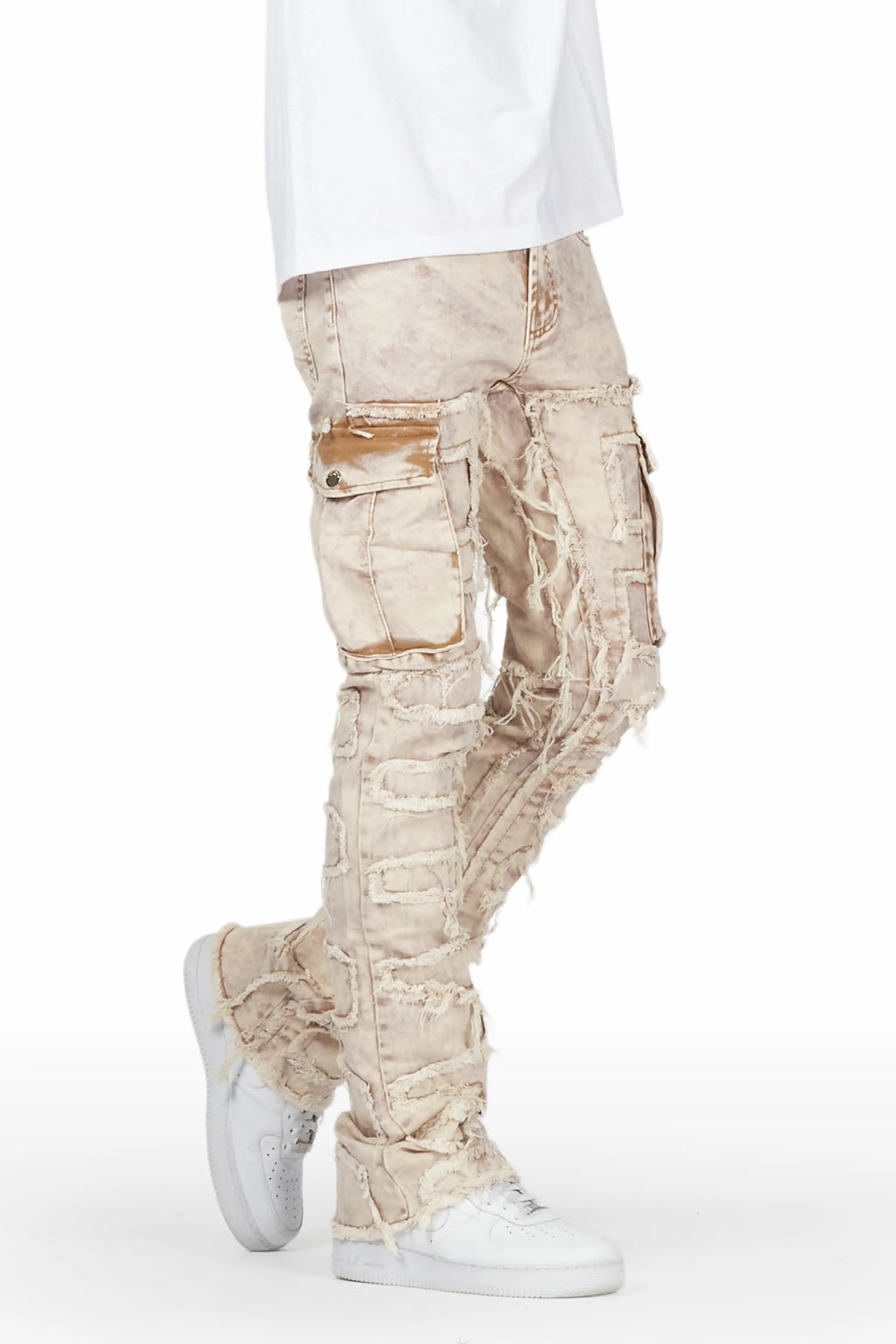 Slater Tan Stacked Flare Jean