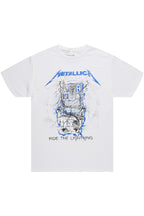Metallica Lightning White/Blue Graphic T-Shirt