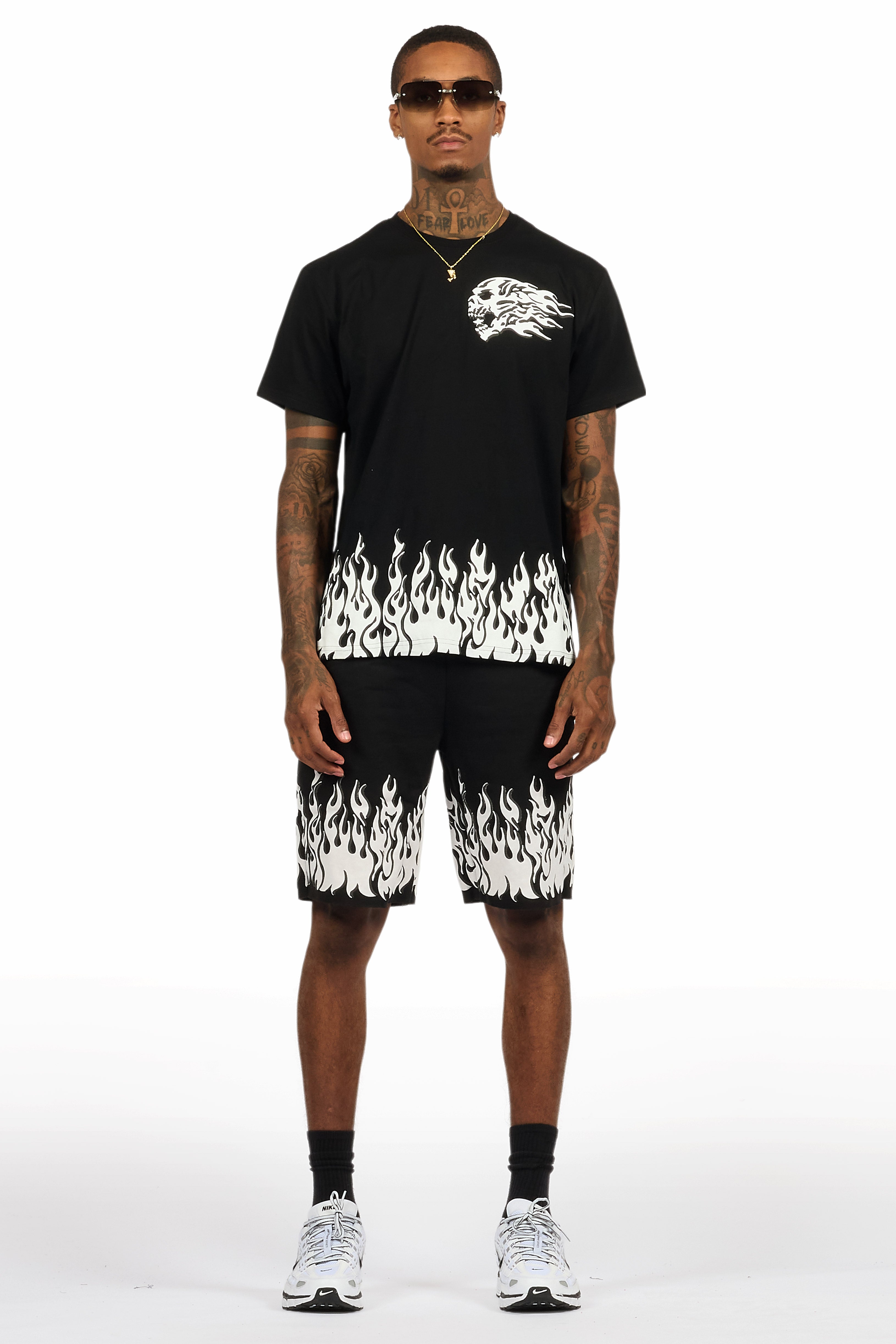 Bubble Black T-Shirt/Short Set