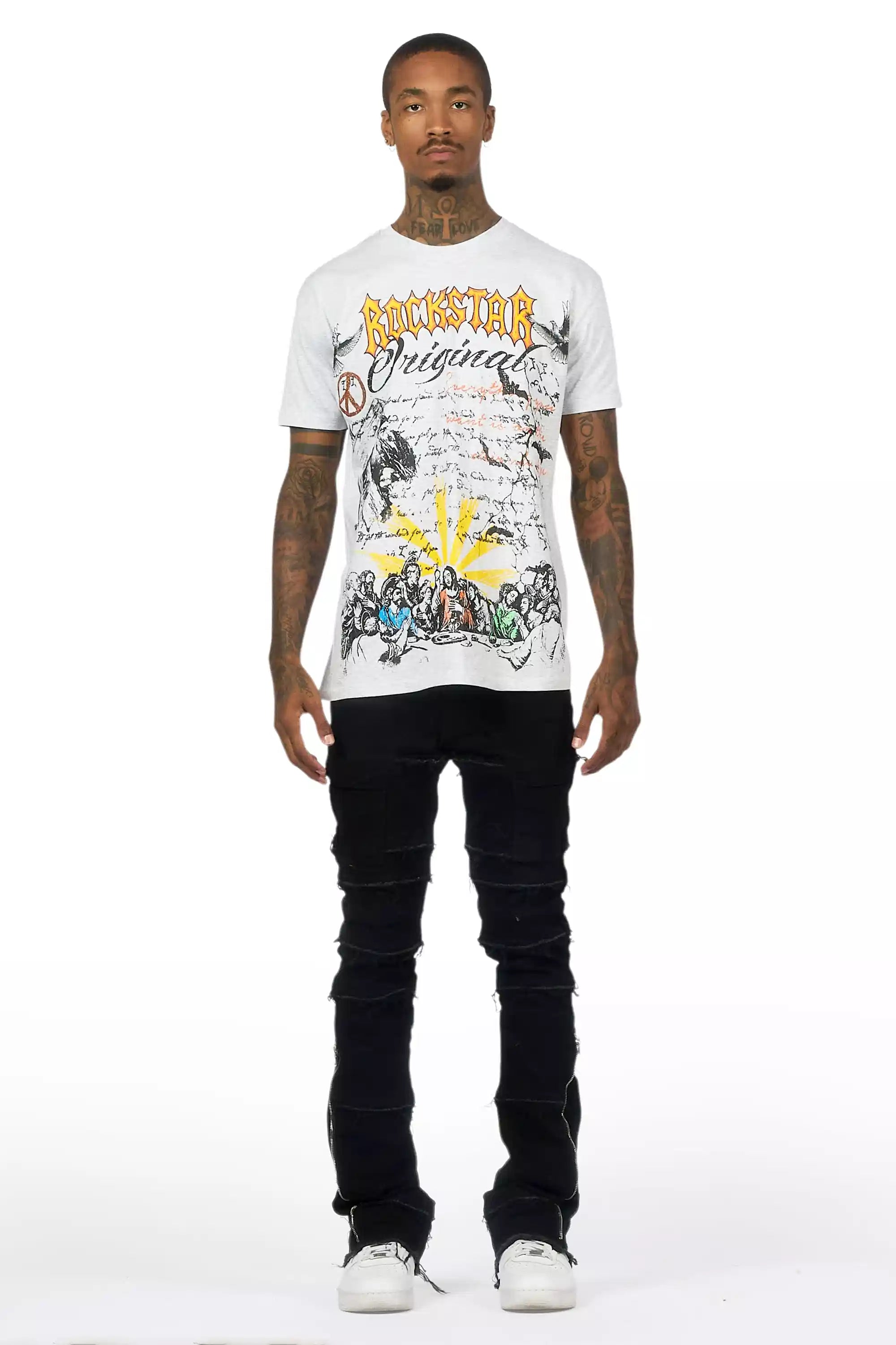 Horado Jet Black Stacked Flare Jean