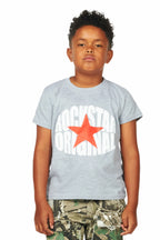 Boys Ezra Grey/Red Graphic T-Shirt