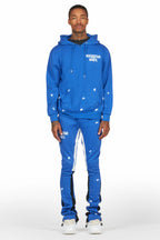 Raffer Royal Blue Hoodie/Stacked Flare Pant Set
