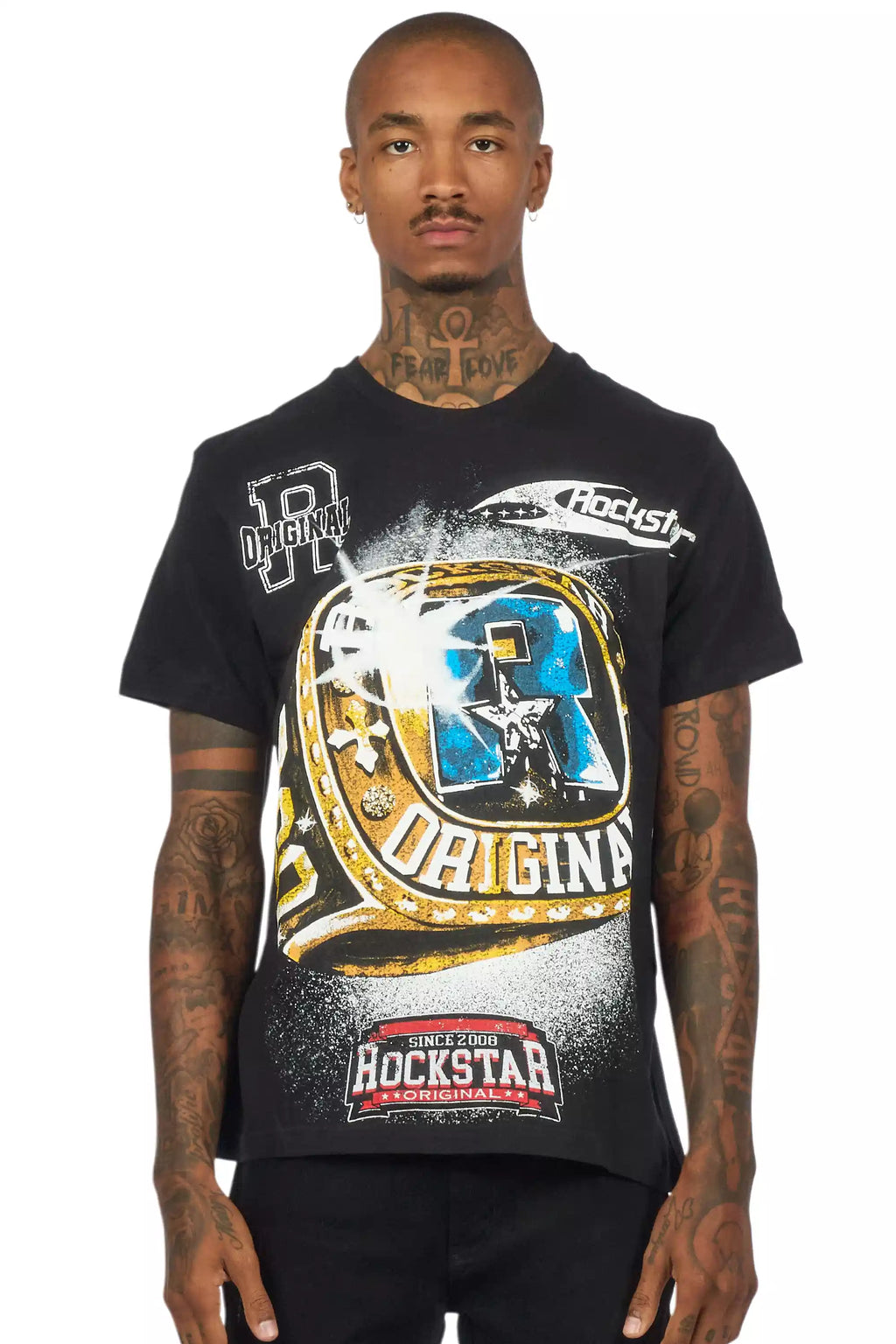 Gemchamp Black Graphic T-Shirt