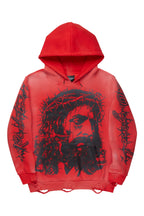 Bedros Red Graphic Distressed Hoodie