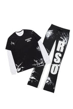 Allard Black/White Double Layer T-Shirt/Baggy Pant Set