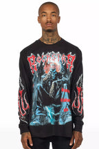 Krowne Black/Red Long Sleeve Graphic T-Shirt