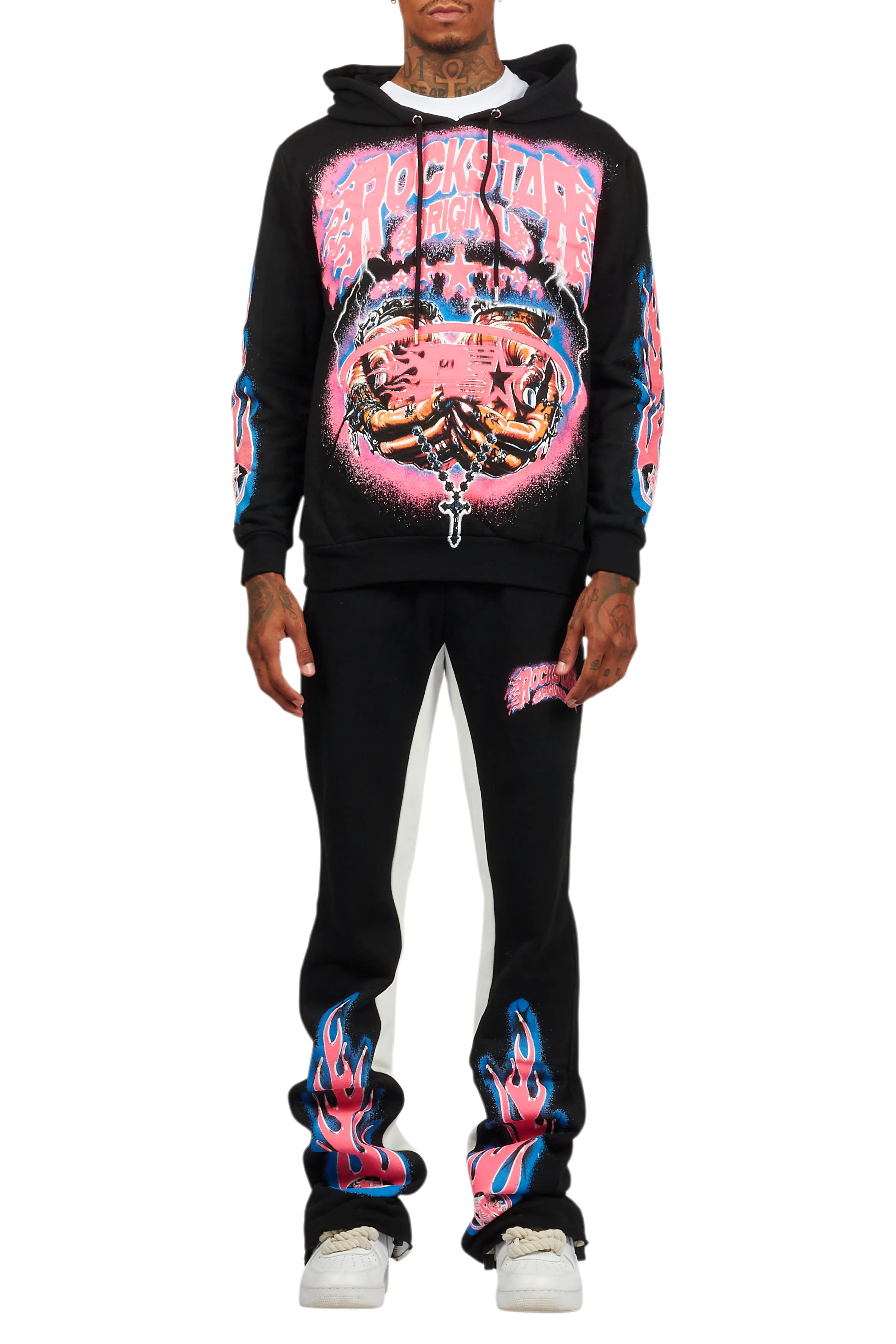 Cairo Black Hoodie/Baggy Track Pant Set