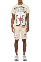 Allstar Beige/White T-Shirt Short Set
