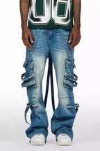Nealon Blue Wash Baggy Cargo Fit Jean