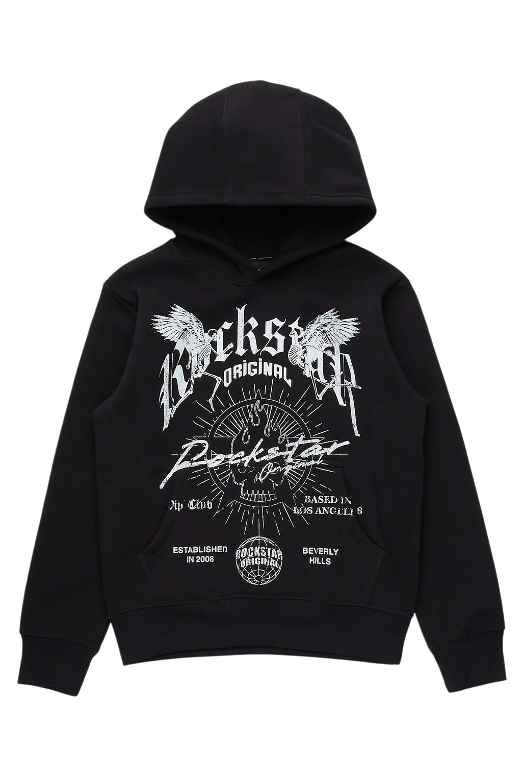 Boys Tally Black Graphic Hoodie