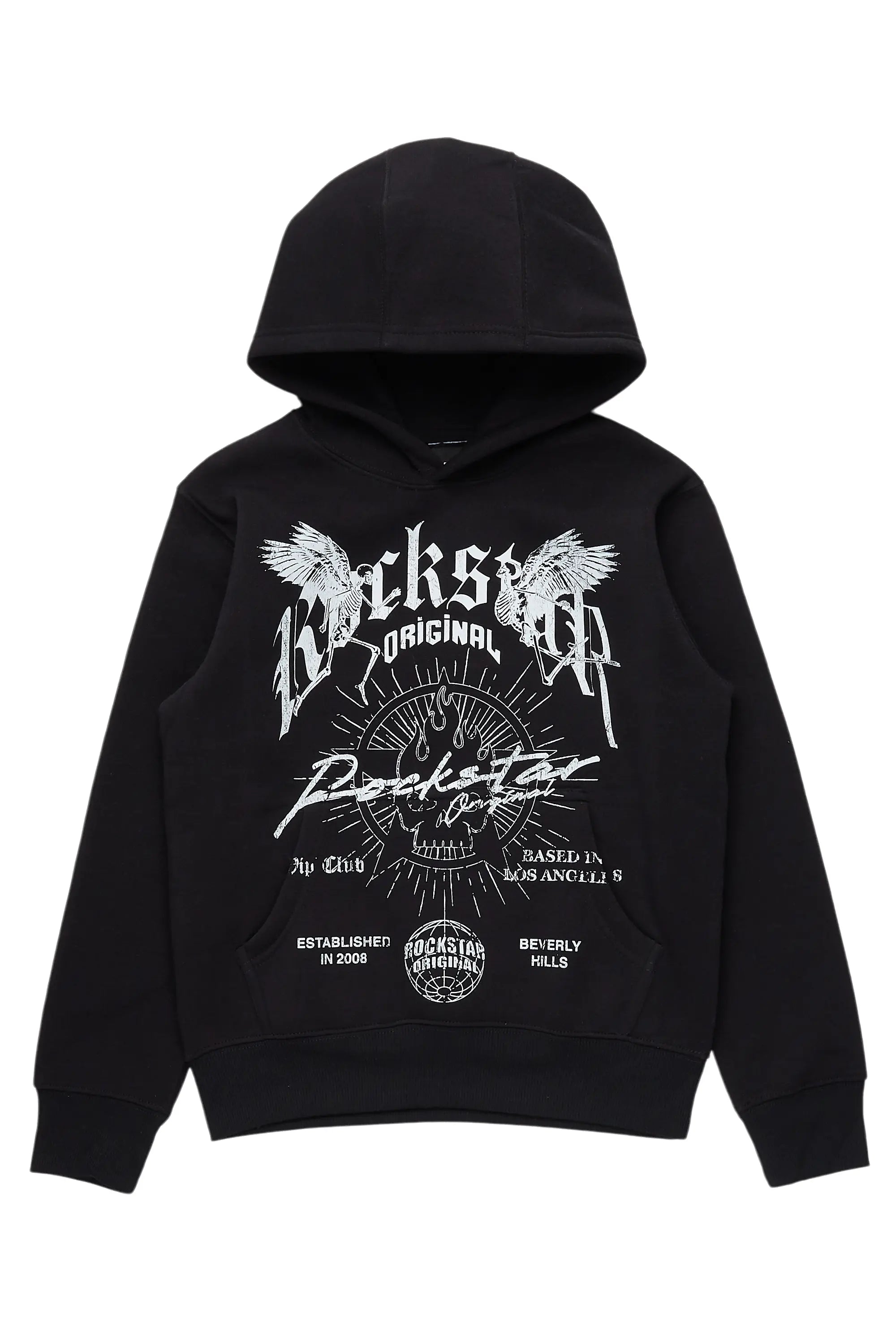 Boys Tally Black Graphic Hoodie