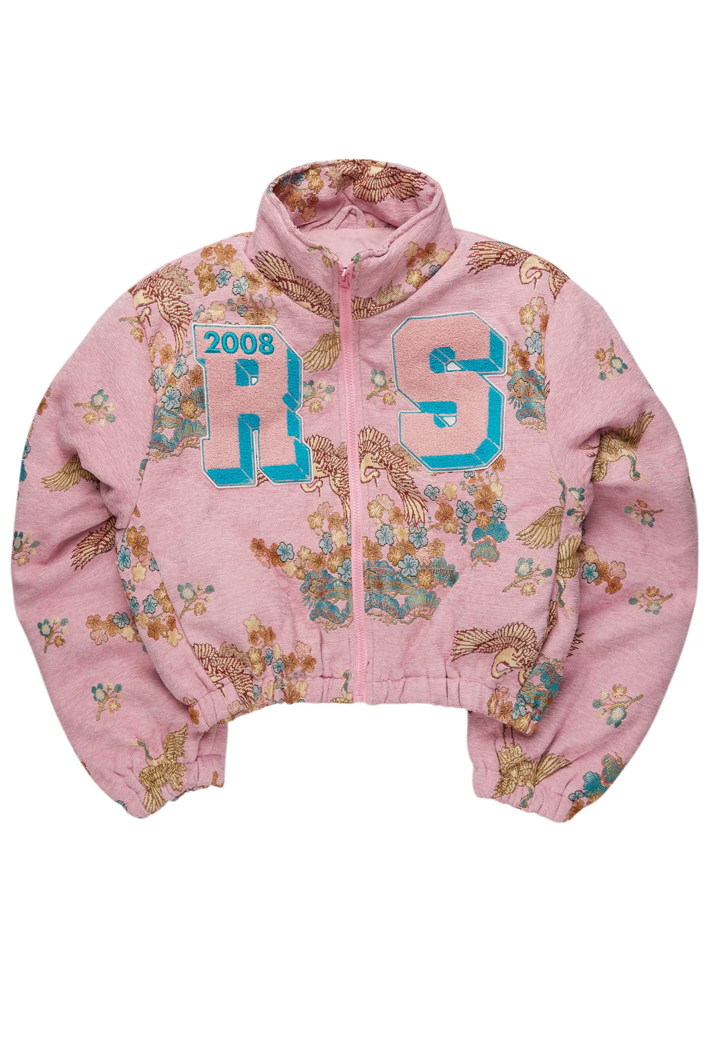 Vatasha Pink Tapestry Puffer Jacket