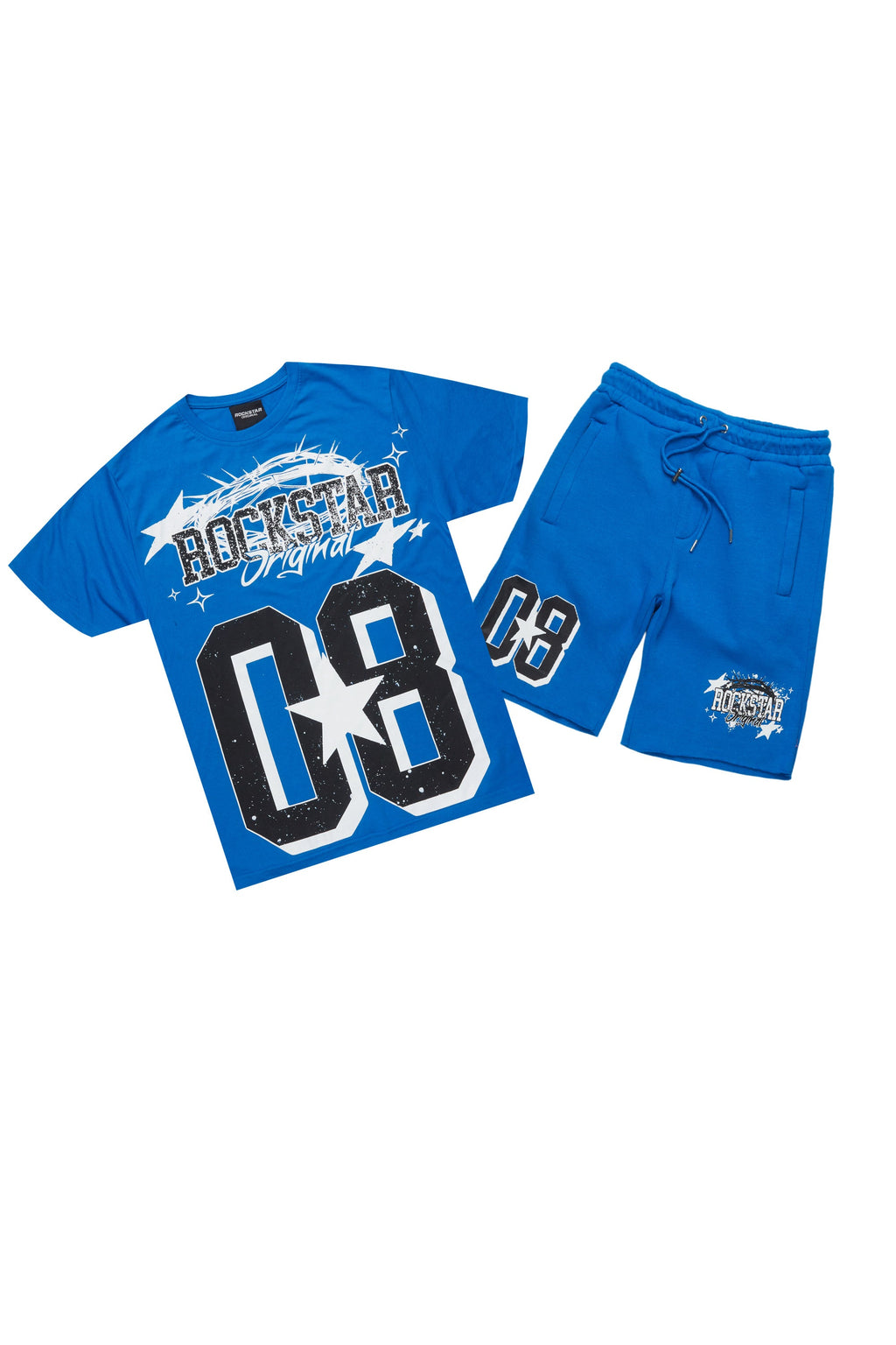 Allstar Royal/Black T-Shirt/Raw Edge Short Set
