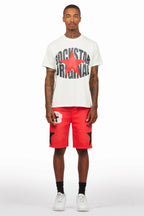 Sarge White/Red T-Shirt/Short Set