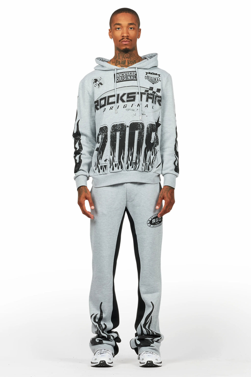 Amos Heather Grey Hoodie/Baggy Track Pant Set