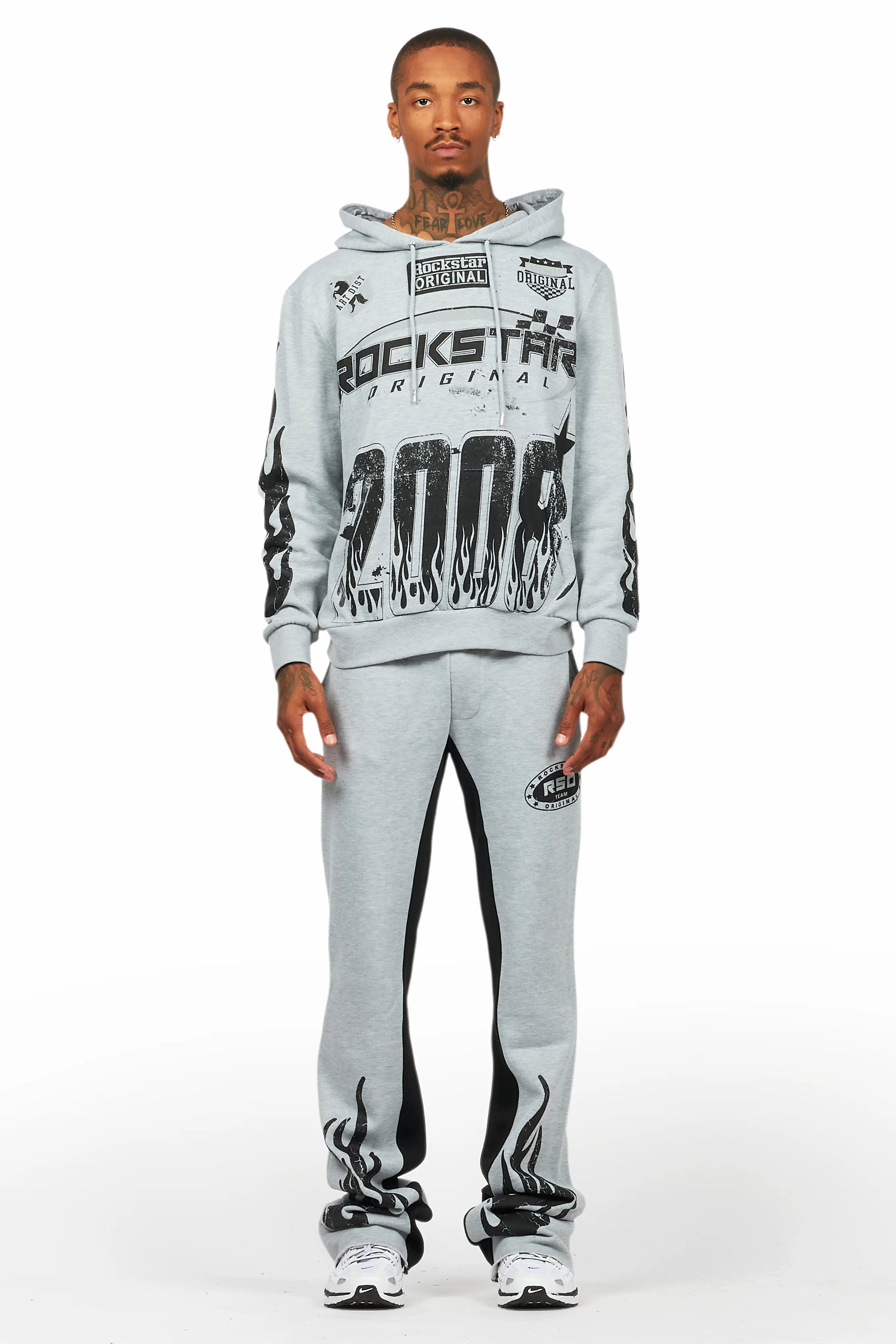 Amos Heather Grey Hoodie/Baggy Track Pant Set