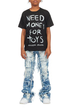 Boys Laban Light Blue Bleach Slim Stacked Flare Jean