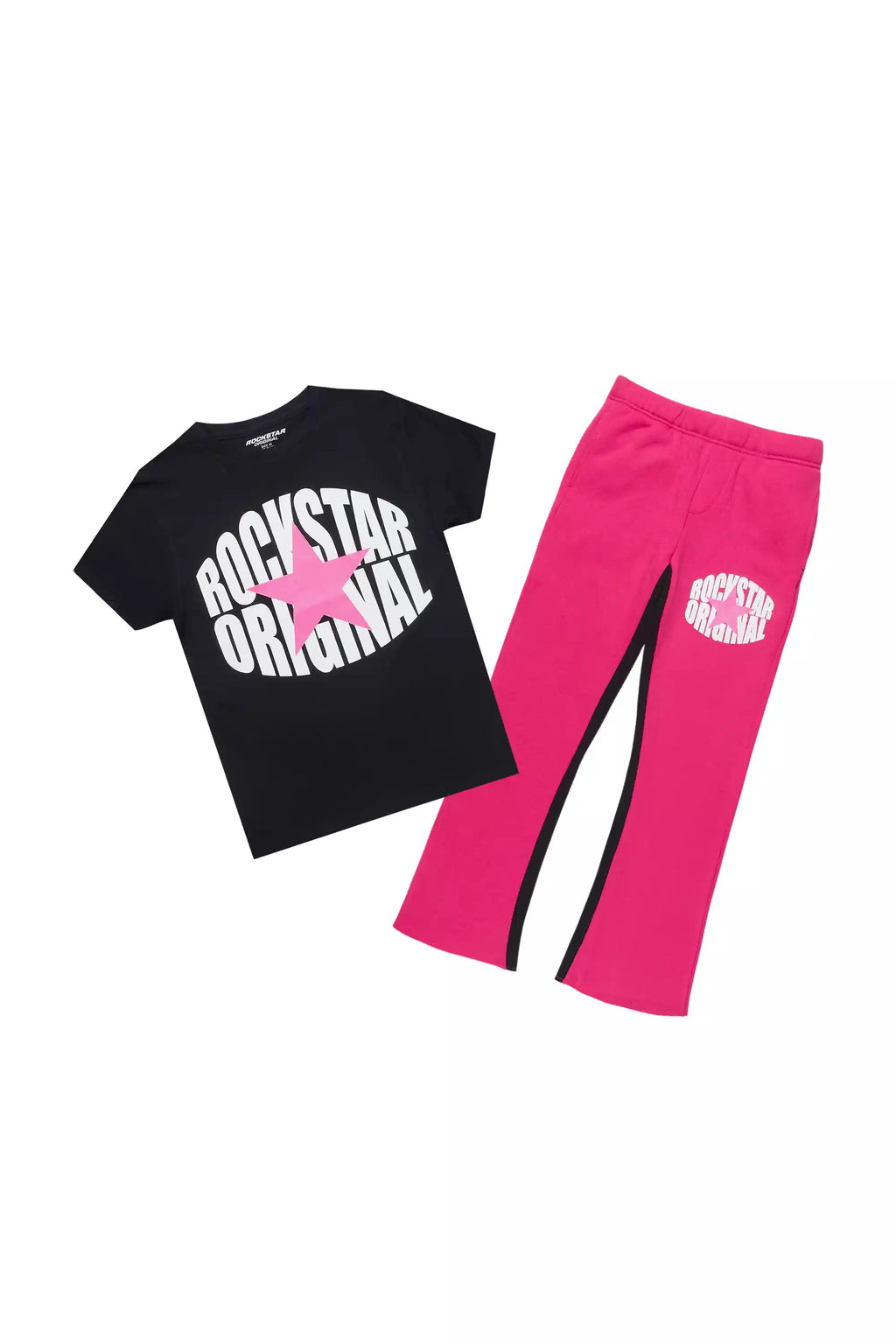 Girls State Black/Pink T-Shirt Track Set