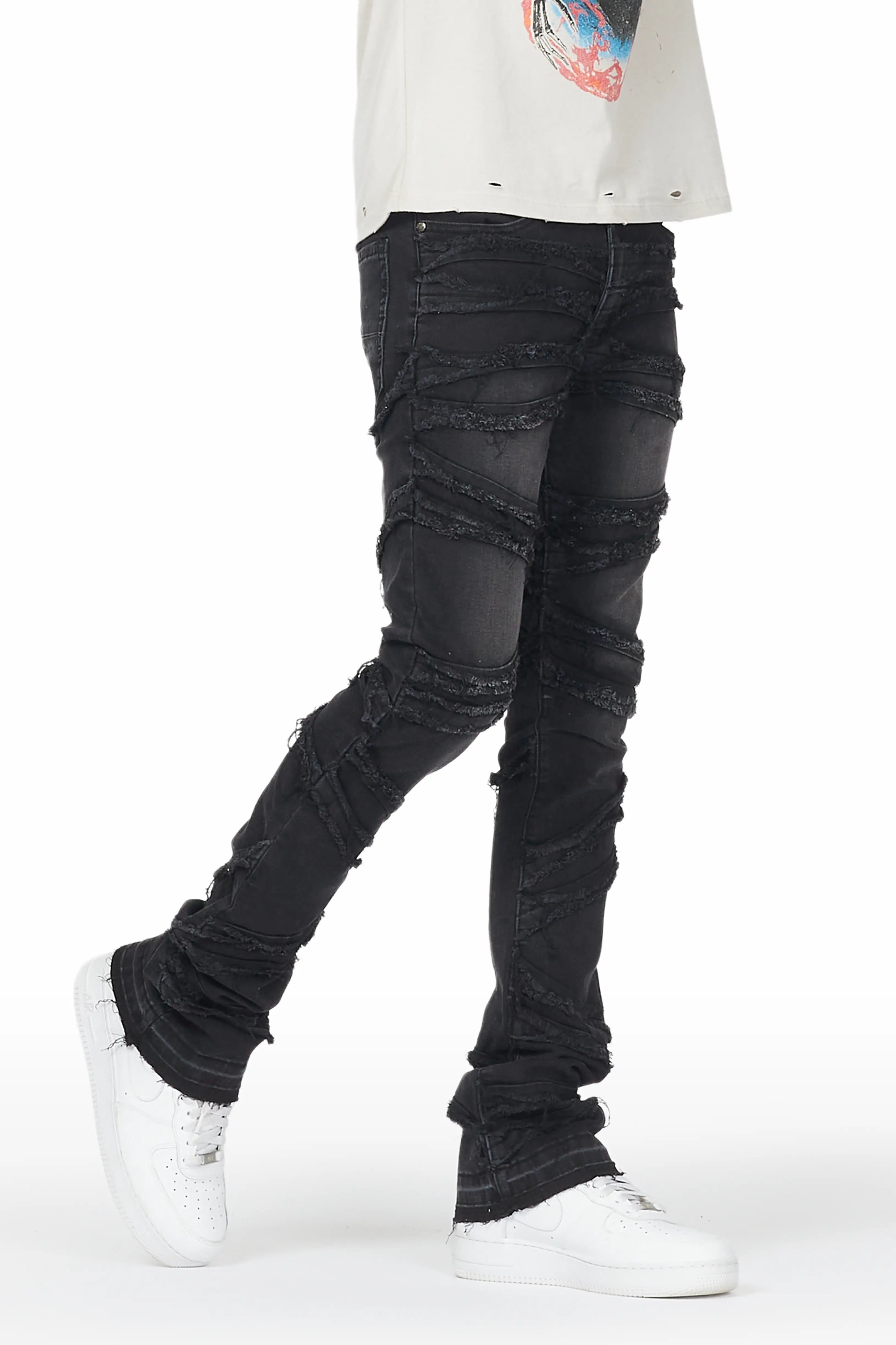 Norbert Dark Stacked Flare Jean