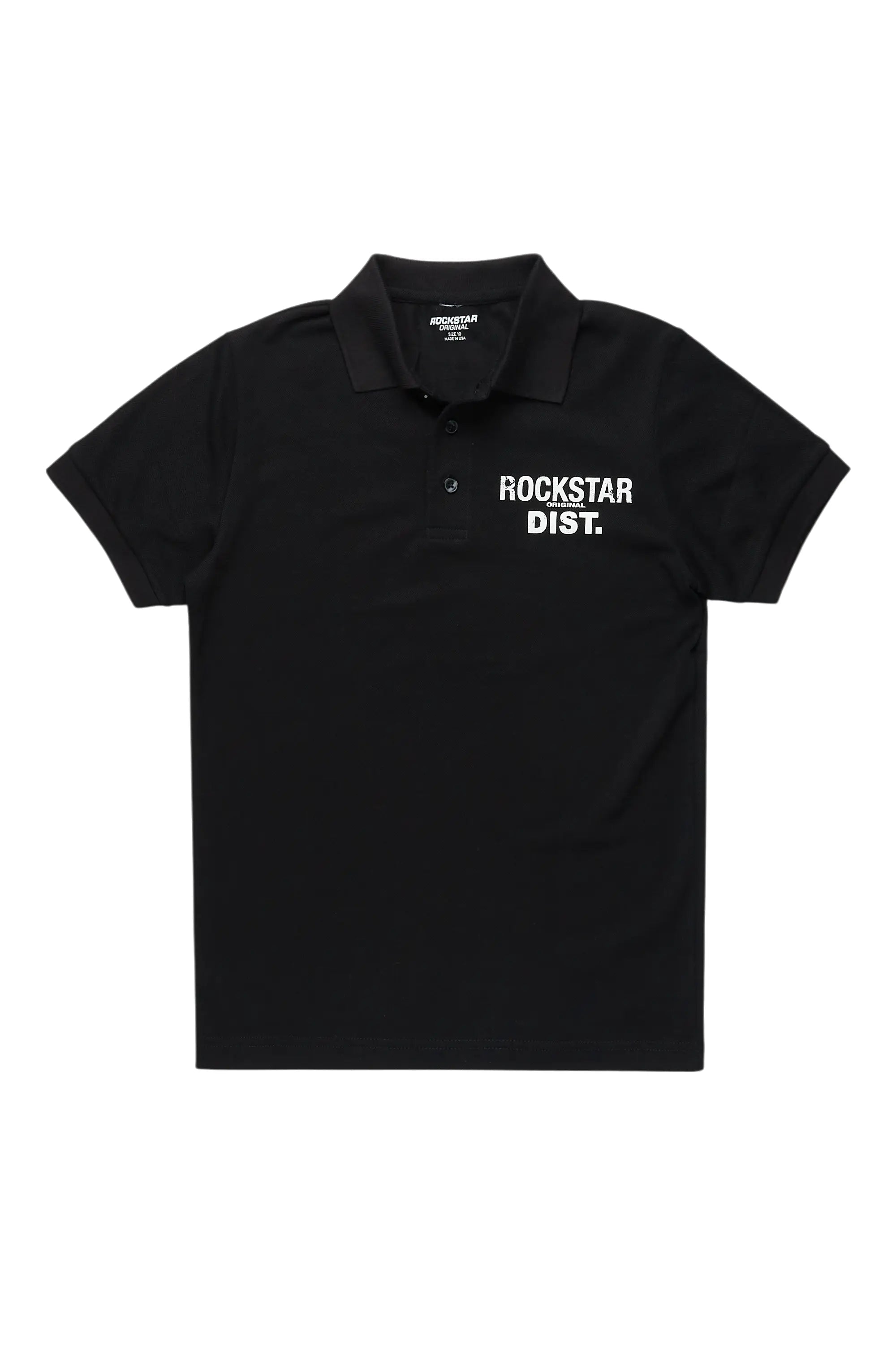Boys Art Dist Black Polo