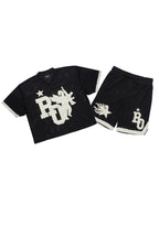 Pluton Black Mesh T-Shirt/Short Set