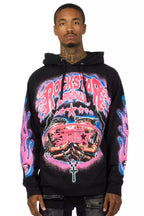 Cairo Black/Fuchsia Graphic Hoodie